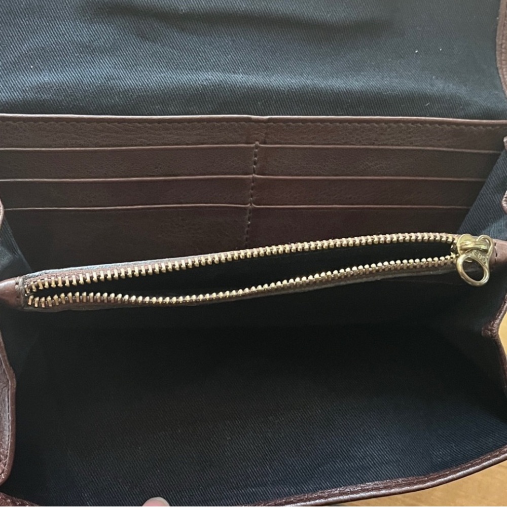 See By Chloé Brown Leather Bow Wallet Continental Zip Clutch Organizer - Picture 6 of 12